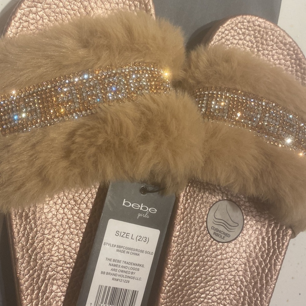 NWT bebe bling crystal slides
